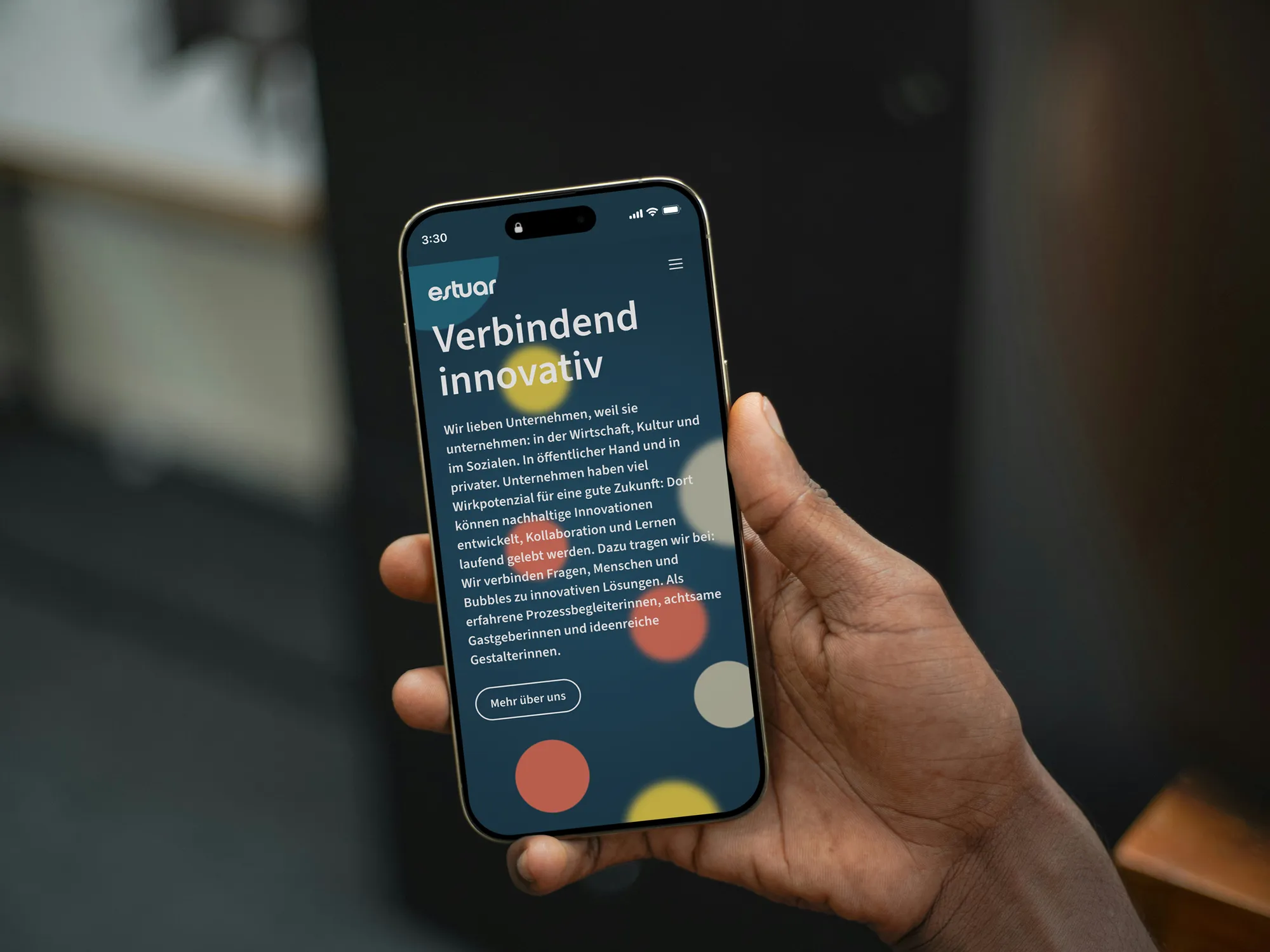 Webseite von Estuar am Handy